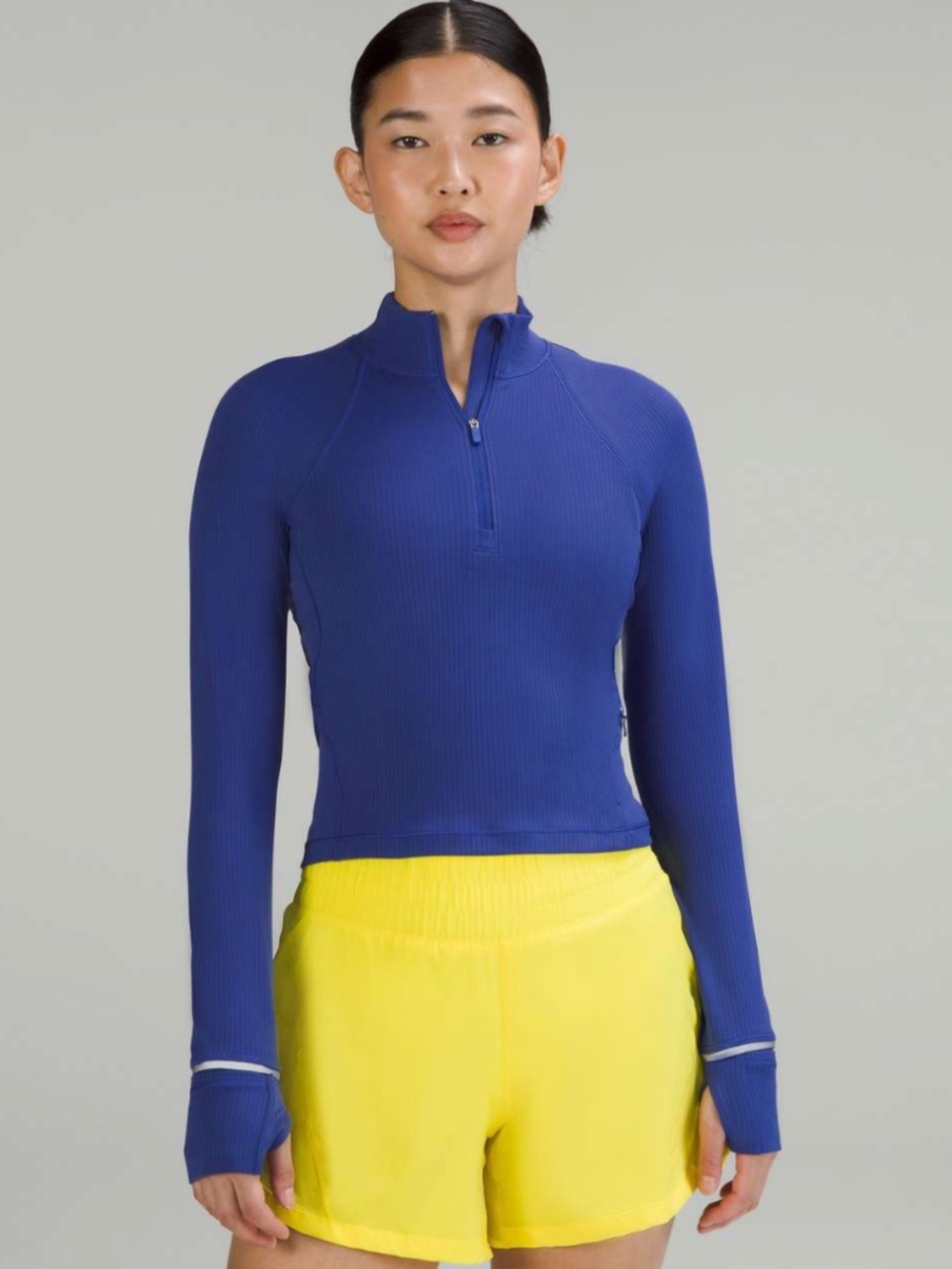 Lululemon It's Rulu Ribbed Cropped Half Zip